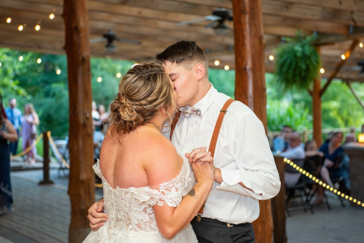 Bride & Groom Kissing on the Dancefloor
