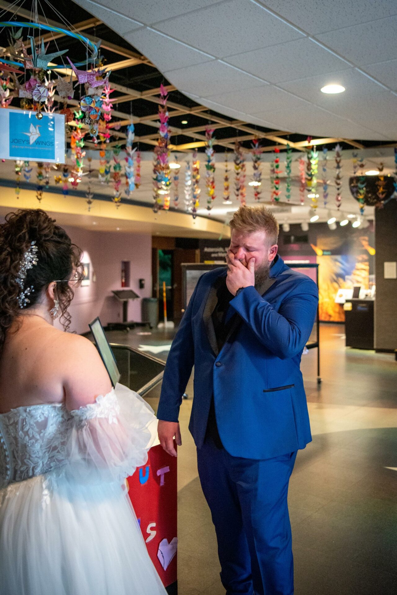 Groom blown away by first look Photography by Andrea LaVoy