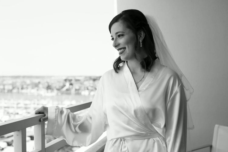 bride in robe | bridal robes