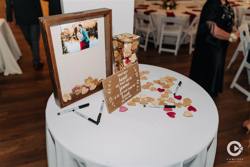 wooden hearts shadowbox guest book