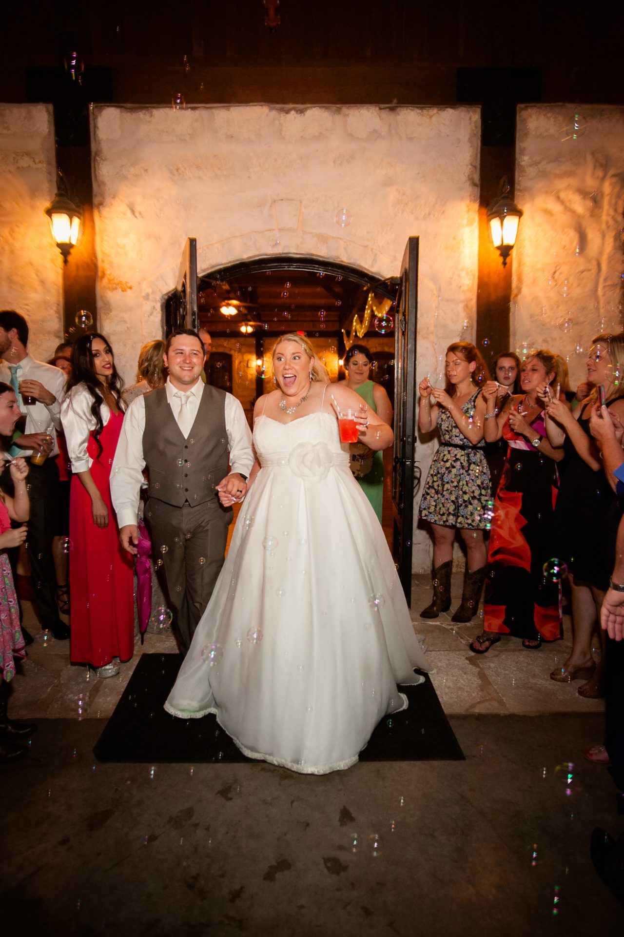 bride and groom exit