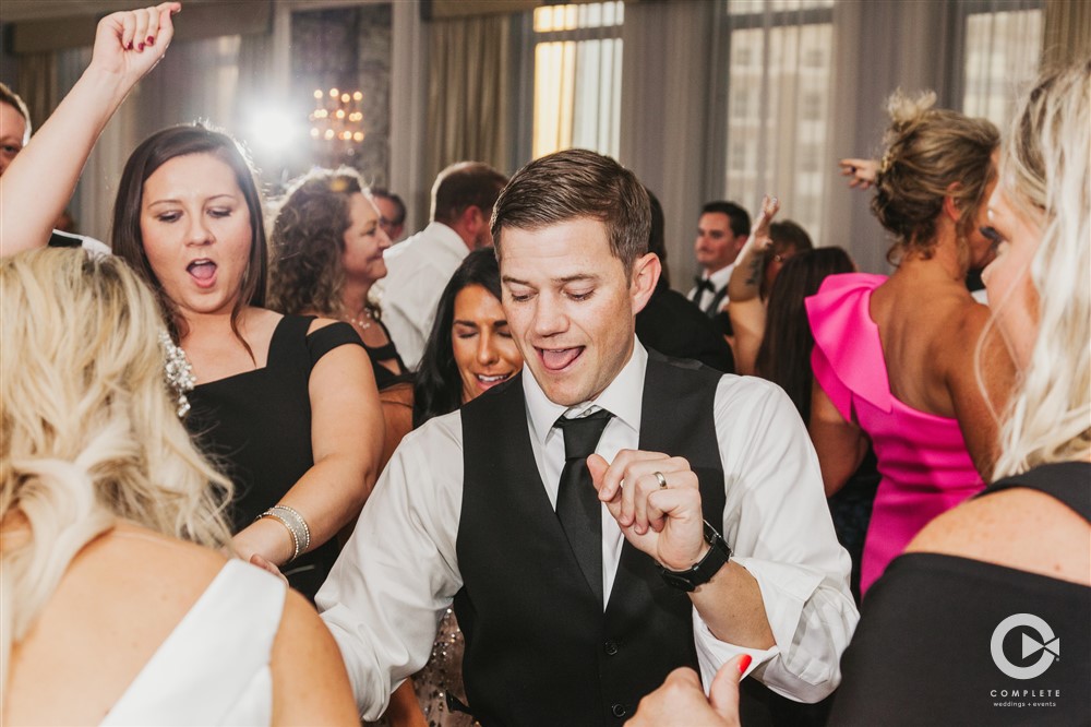 bride and groom dancing the night away