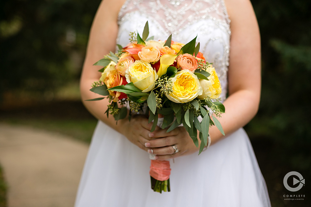 yellow roses in bouquet