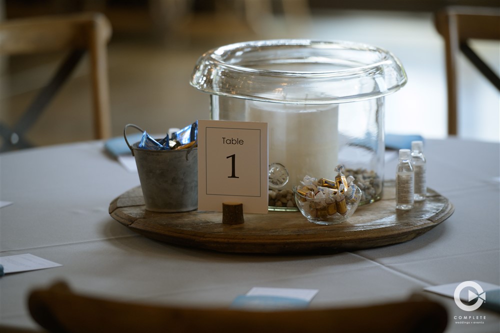 Table number, table decor candle