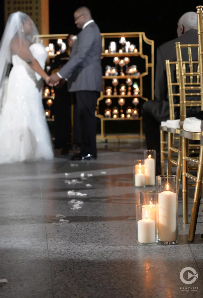 affordable lighting - candles at ceremony