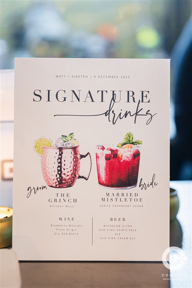 wedding signature cocktails drinks