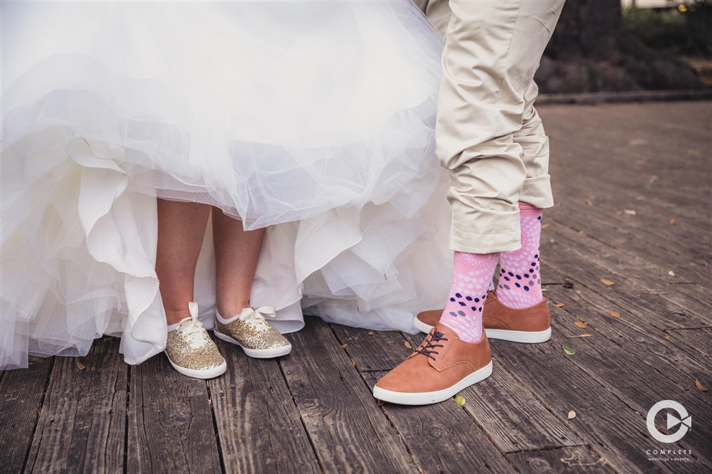 Shoes and socks photo of bride and groom detail photo Treaty Park