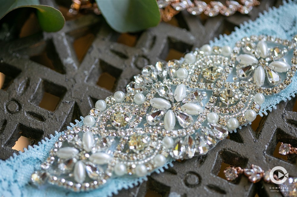 bridal garter sparkly