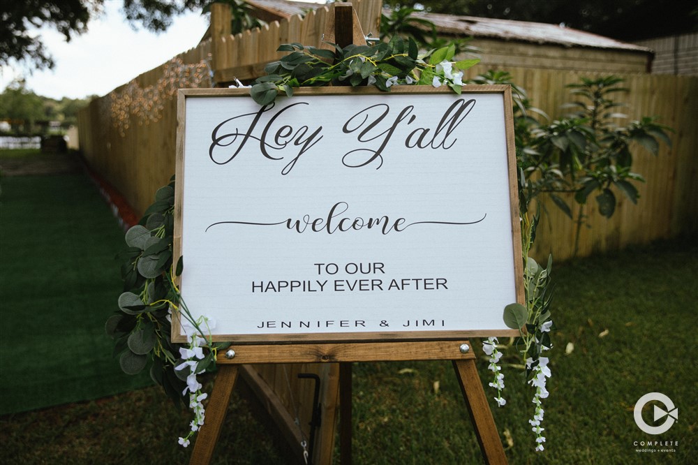custom wedding sign details