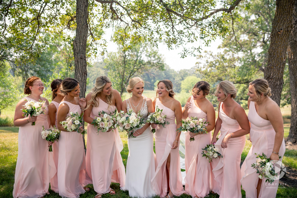 matching pink dresses