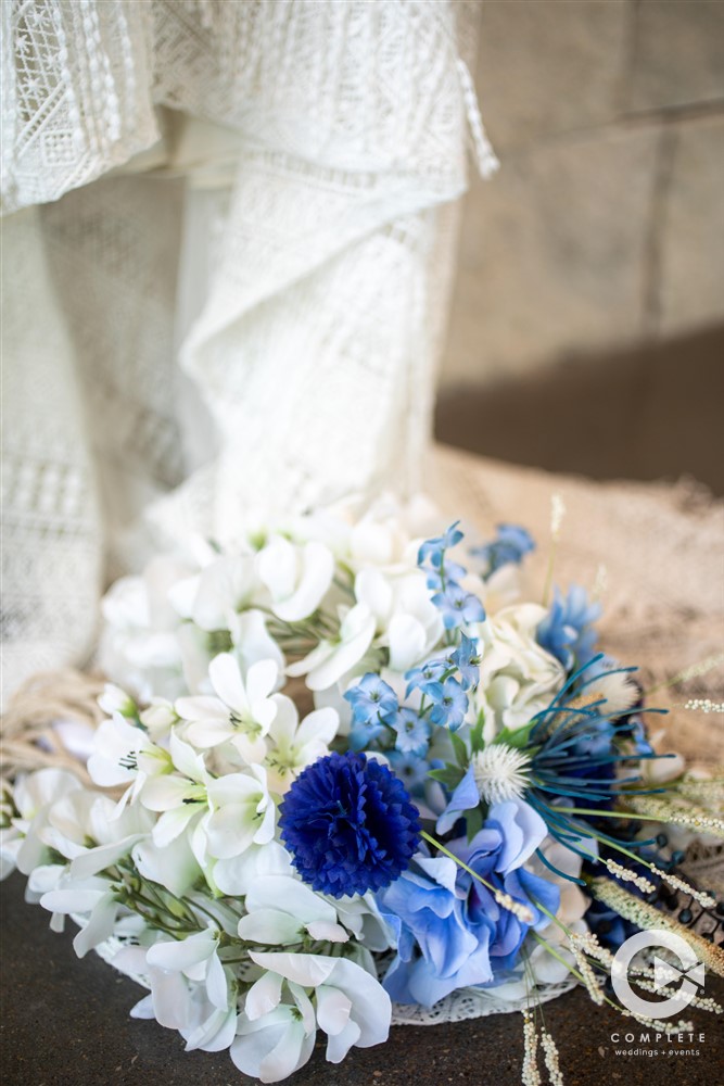 blue wedding flowers