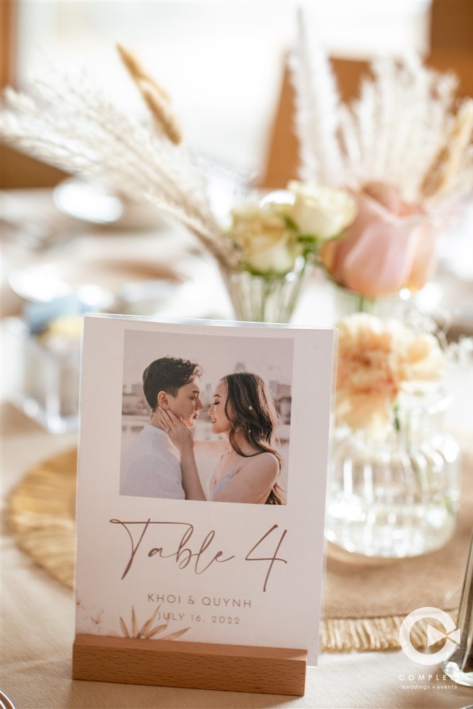table numbers with engagement photos