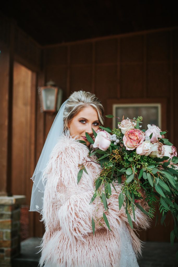 Bride with Warm Cover - Winter Wedding Inspiration