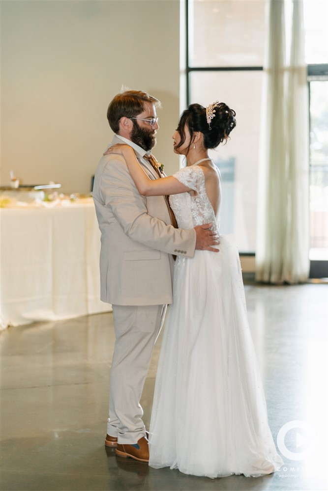 first dance at wedding at the venue in Leawood