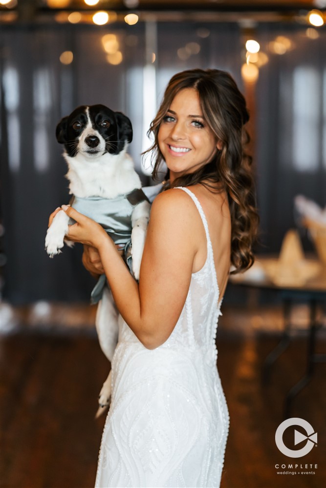 bride & her dog