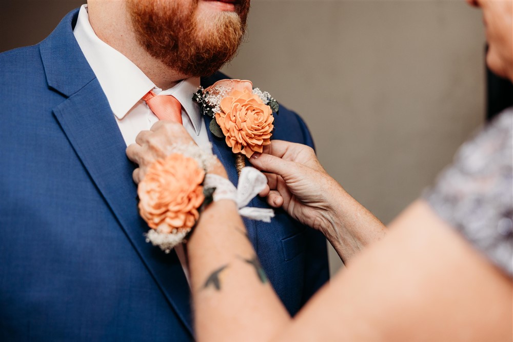 orange wedding details