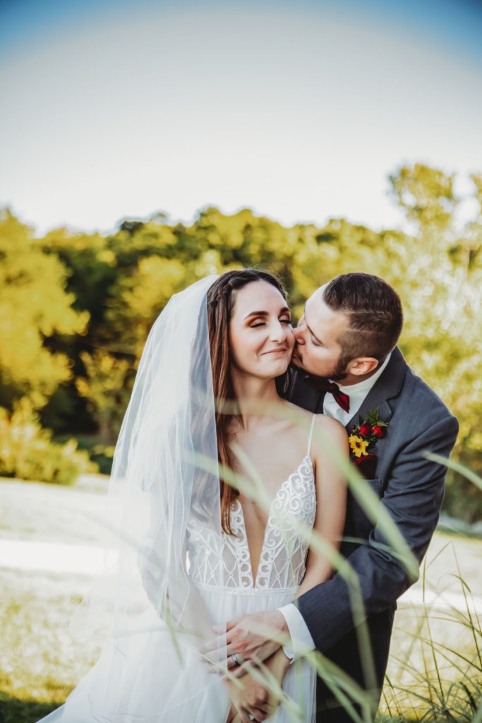 outdoor bride and groom