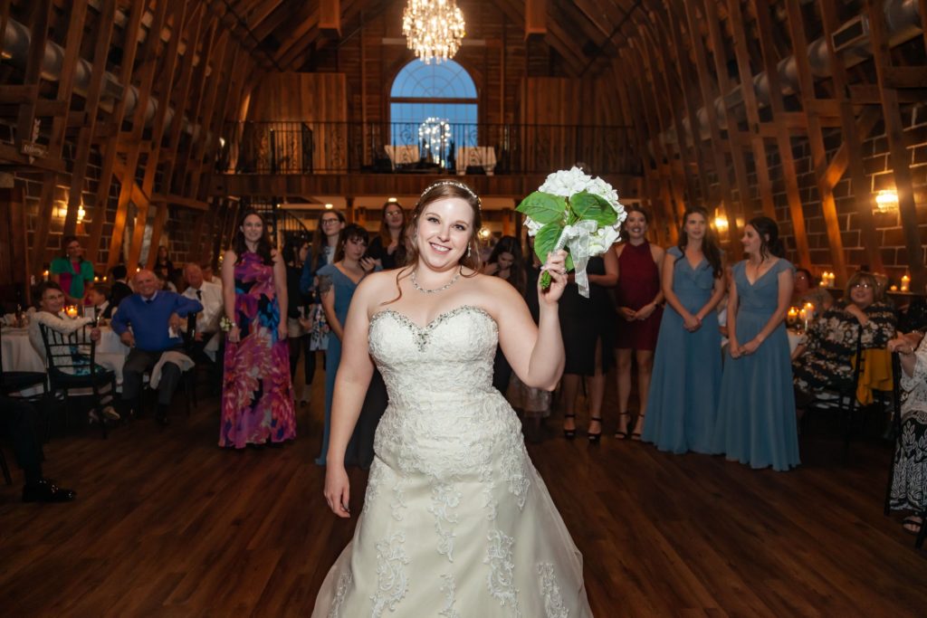 Bride getting ready to throw her bouquet