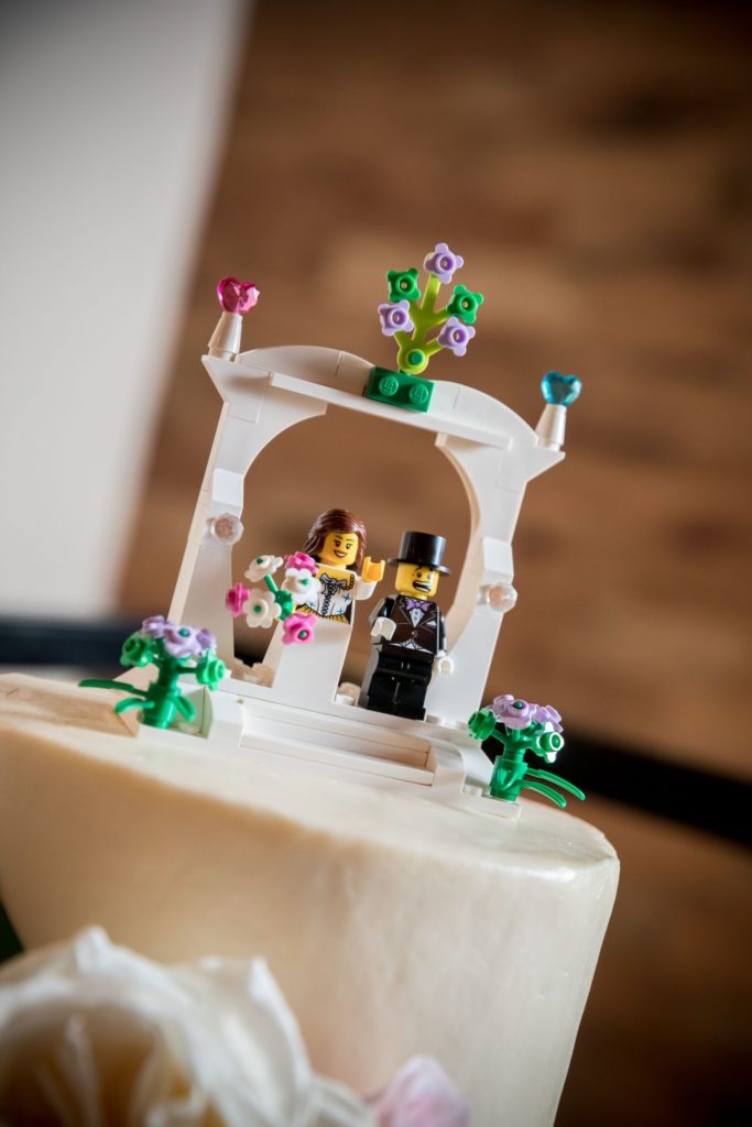 Creative cake topper featuring Legos