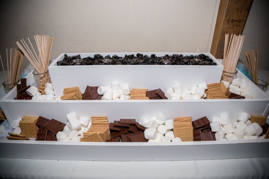 A s'mores bar at a spring wedding in Kansas City