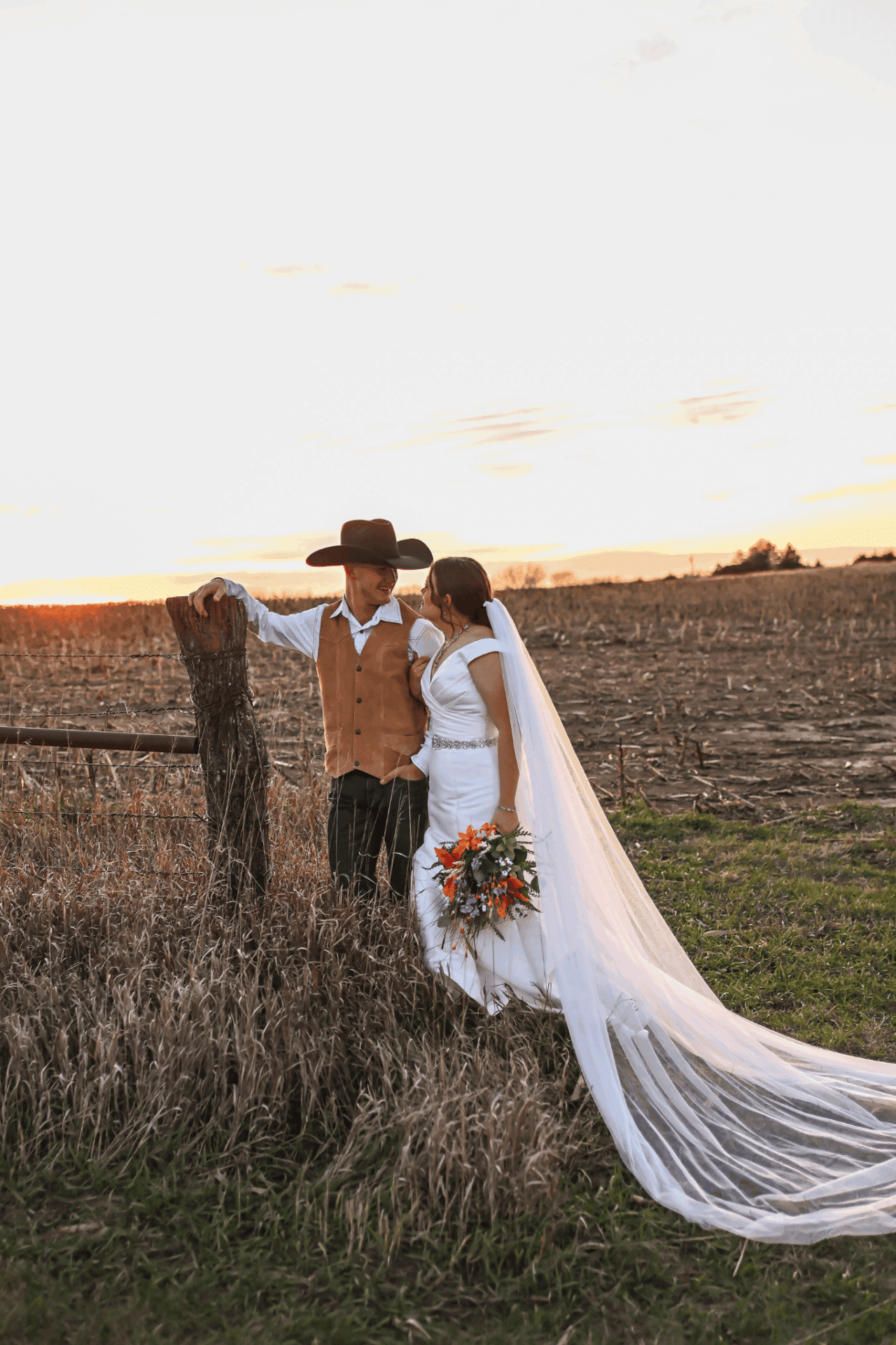 Kansas Bride & Groom Sunset Photography
