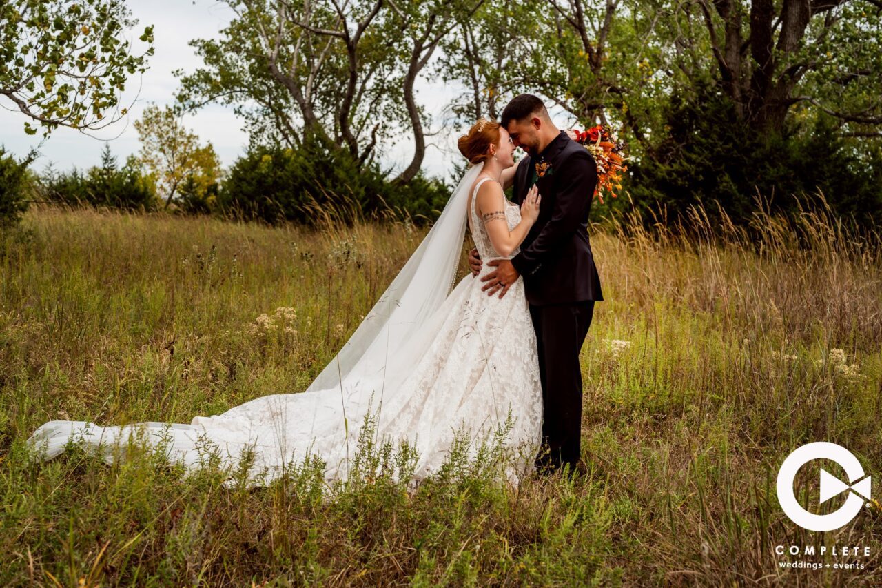 Fall Wedding Bride and Groom