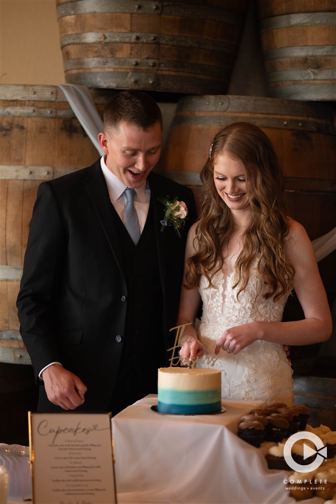 Kansas Wedding Cake Cutting Photography
