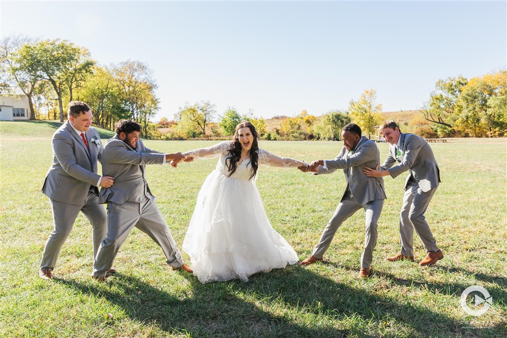 Kansas Wedding Photography Bride & Groomsmen