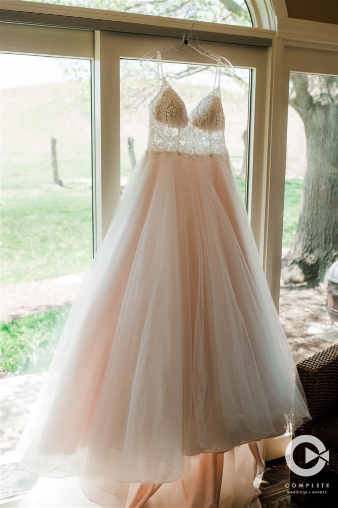 Pink Wedding Dress Kansas Wedding Photography