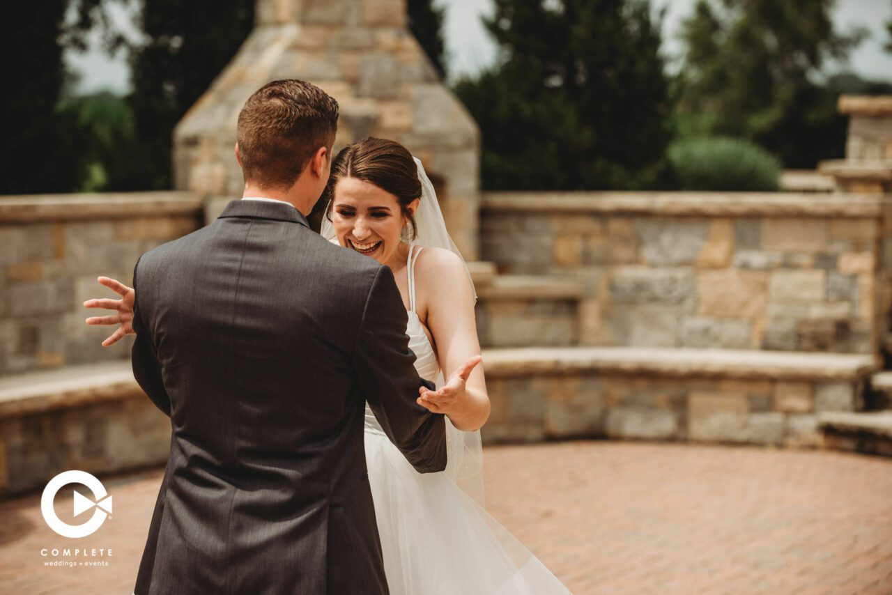 Wedding First Look Photography The Brownstone Topeka Kansas