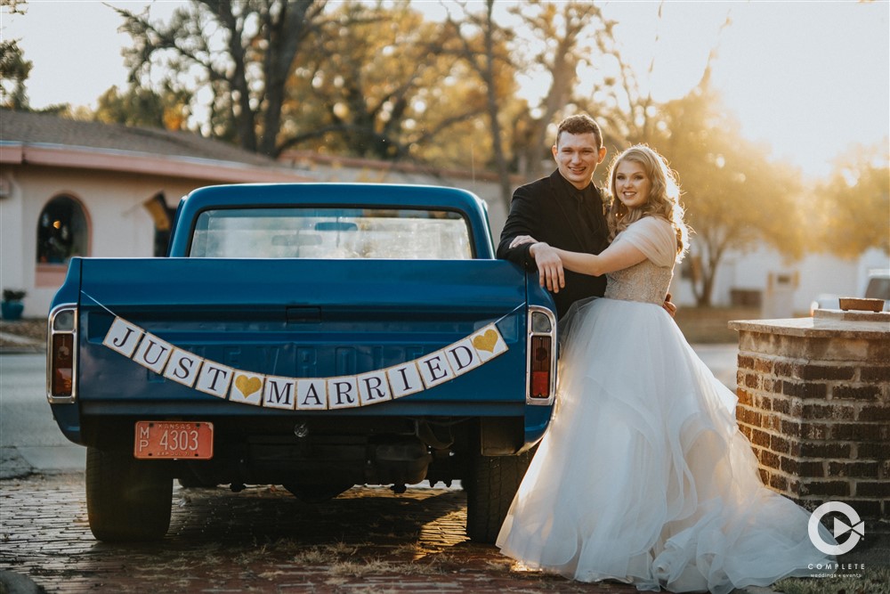 Kansas Weddings Getaway Car Photography