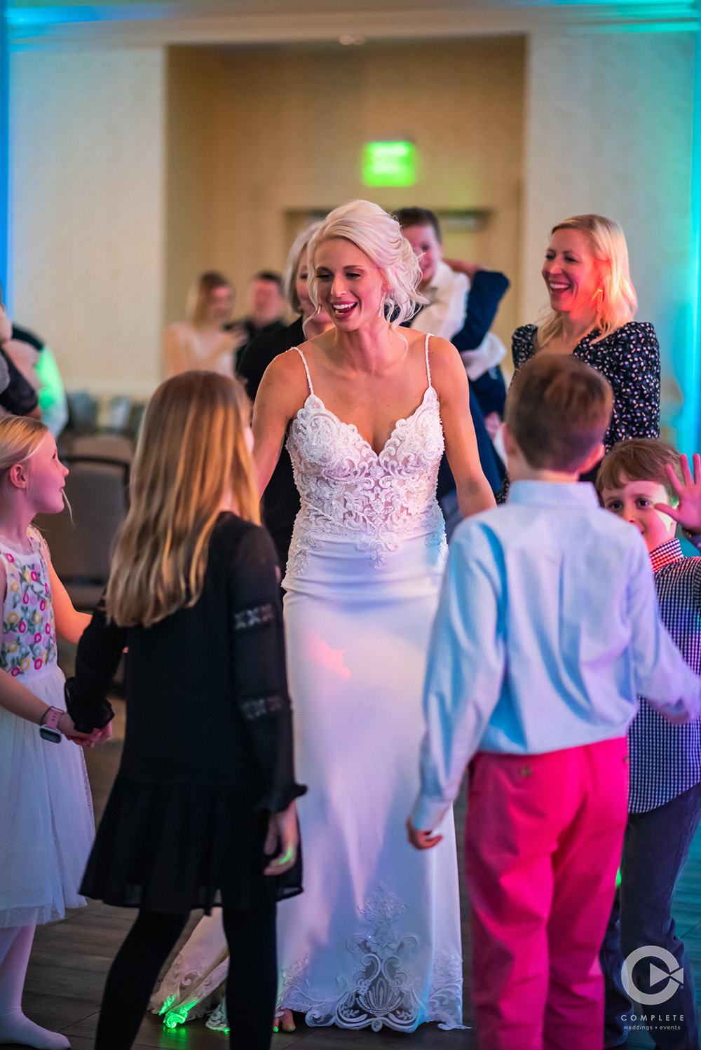 reception dance floor bride