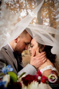 under the veil shot, pennsylvania lovers, fall wedding