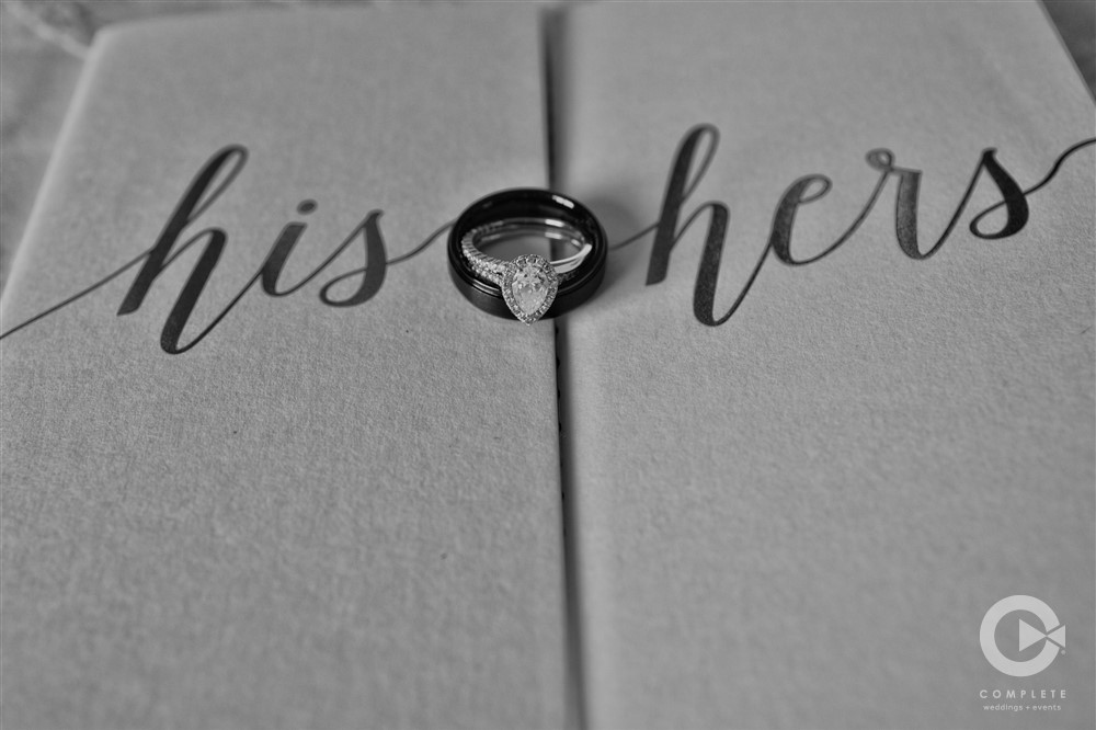 his and hers, ring shot, black and white, dreamy pennsylvania photography