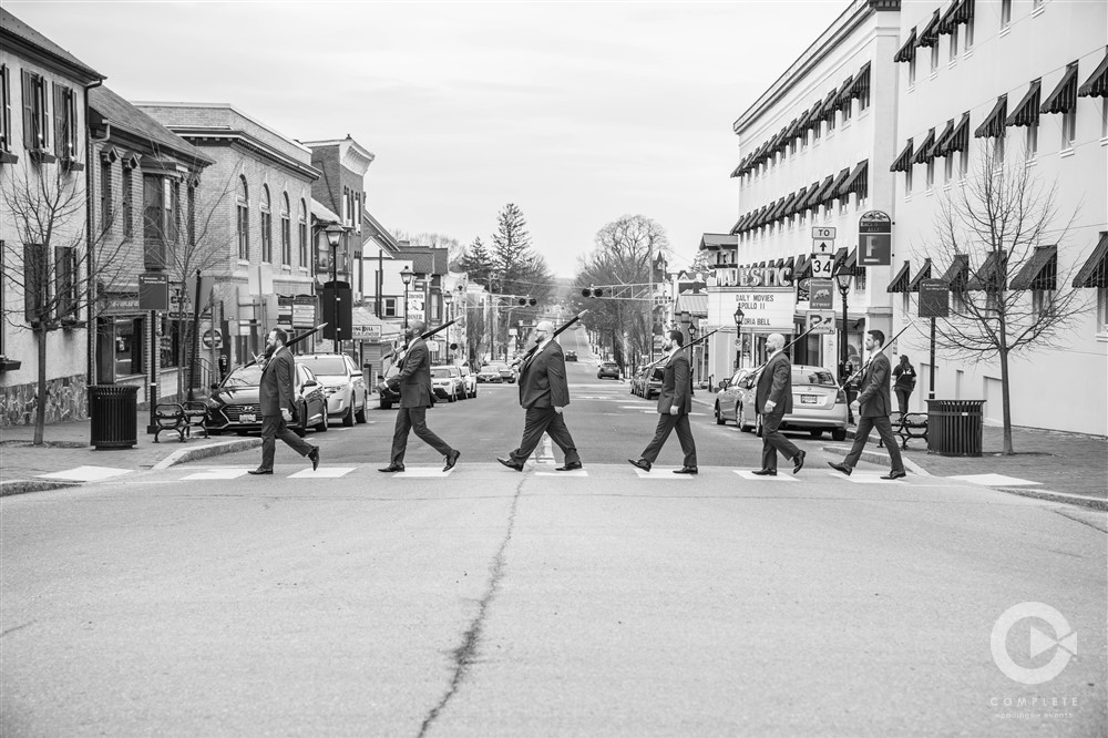 Gettysburg, groomsmen with guns, historical pennsylvania