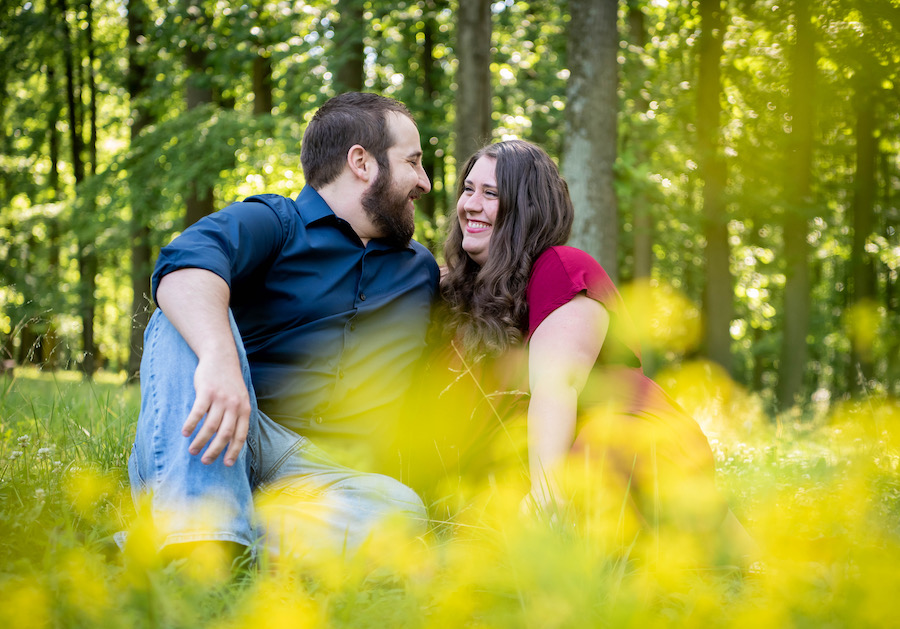 Engagement photo in Lancaster County Central Park