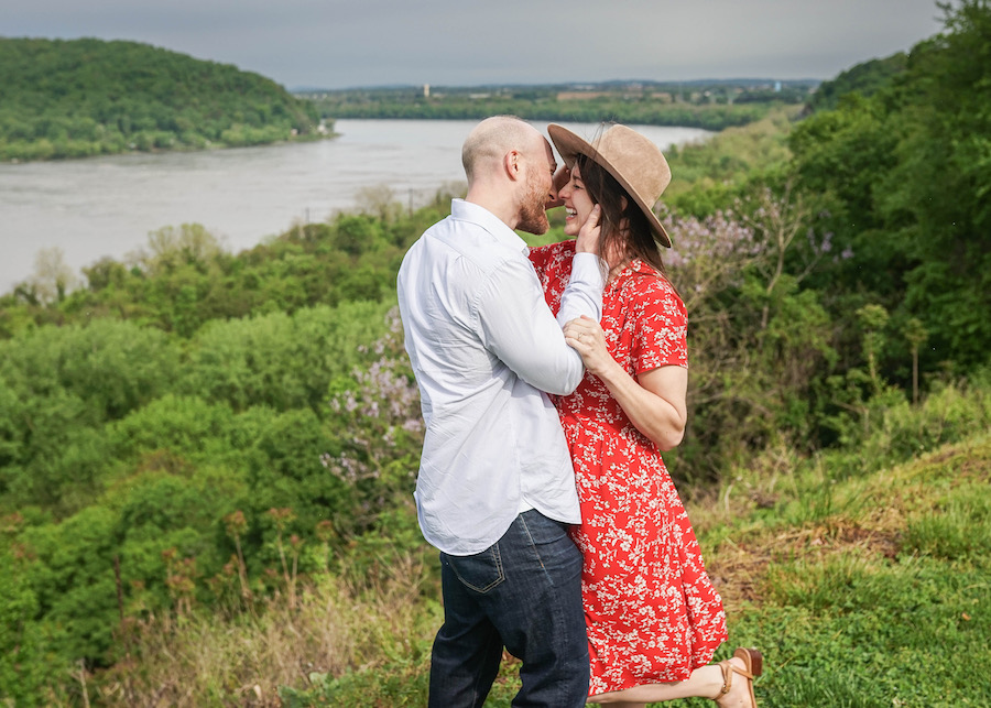 Engagement photo at Chickies Rock