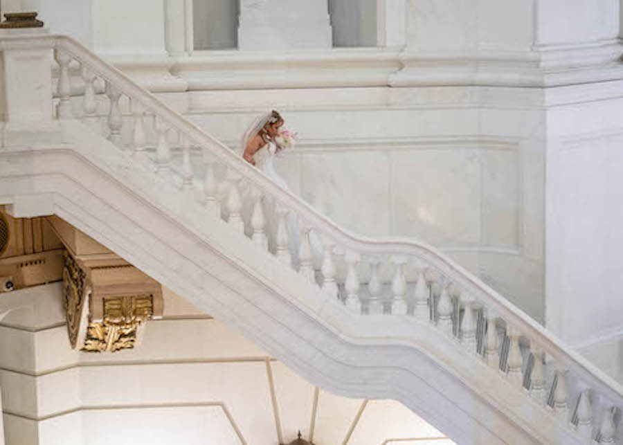 runway staircase bridal entrance