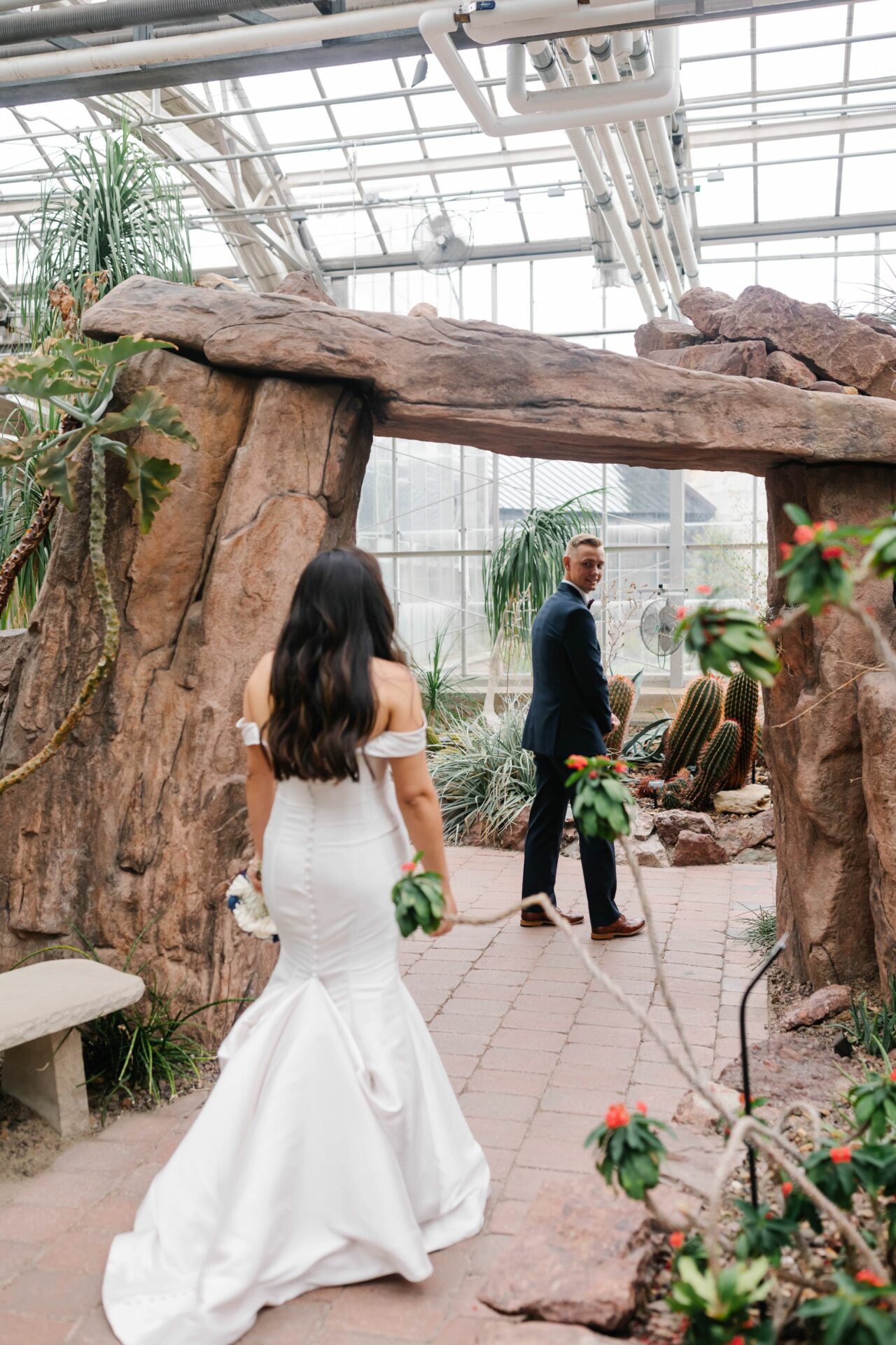 Bride & Groom locking eyes for the first time