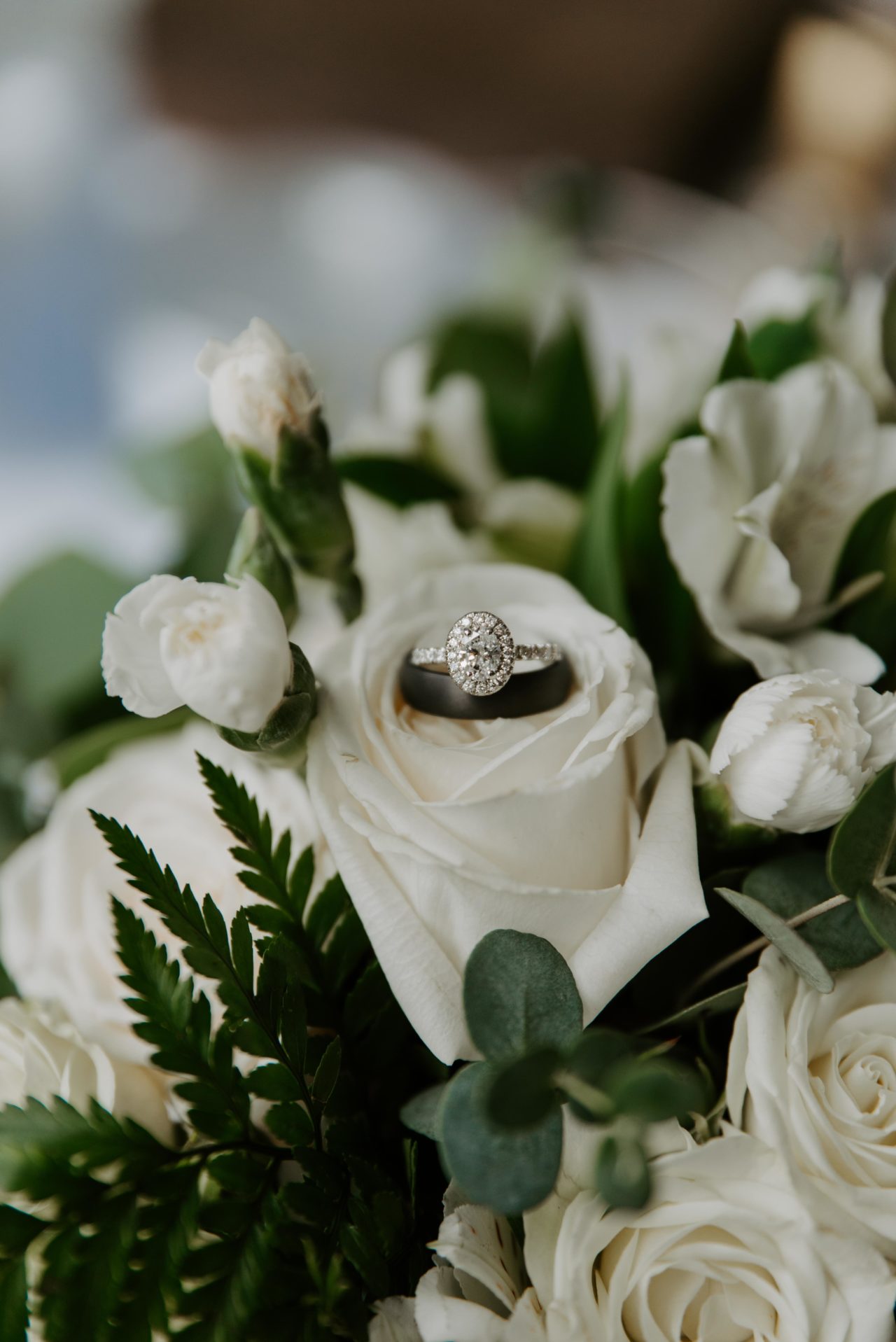 engagement and wedding rings