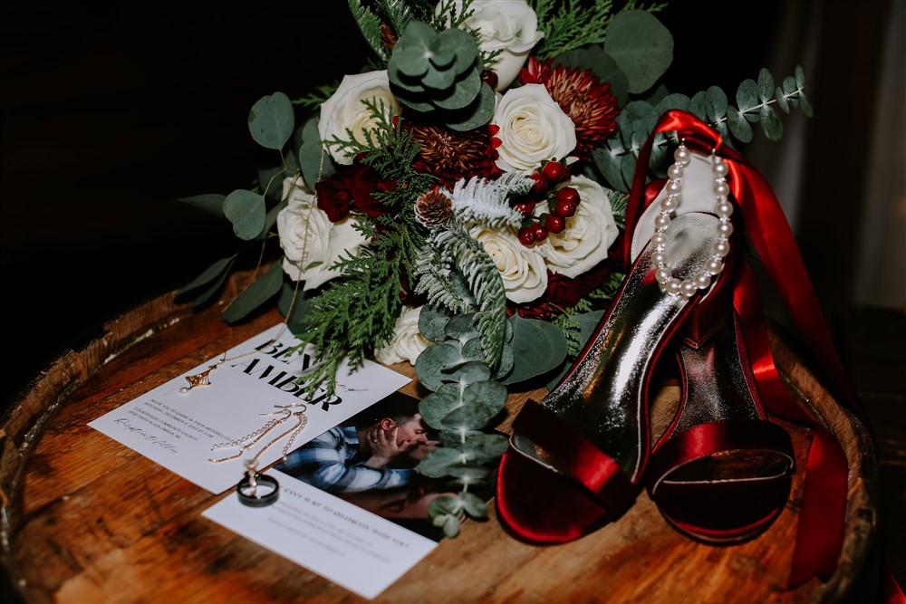 ruby red winter wedding