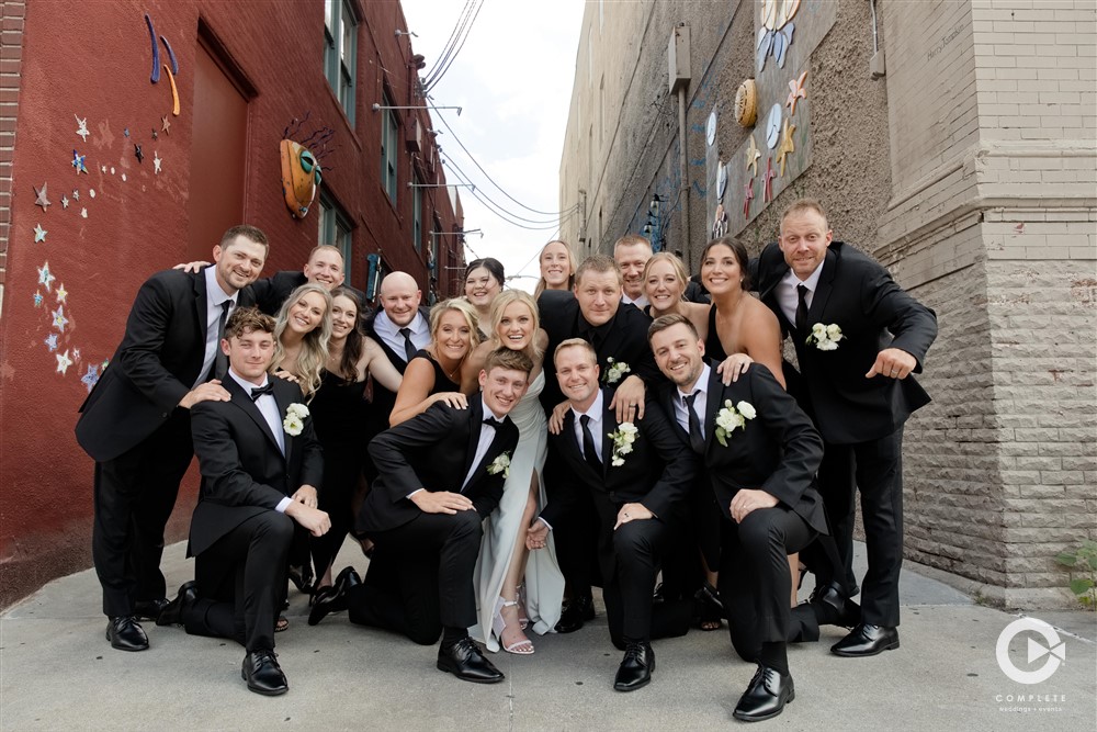 Bridal party in Haymarket in Lincoln, NE