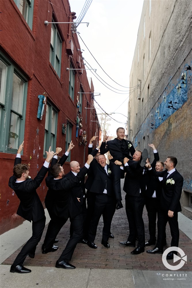 Groomsmen before reception