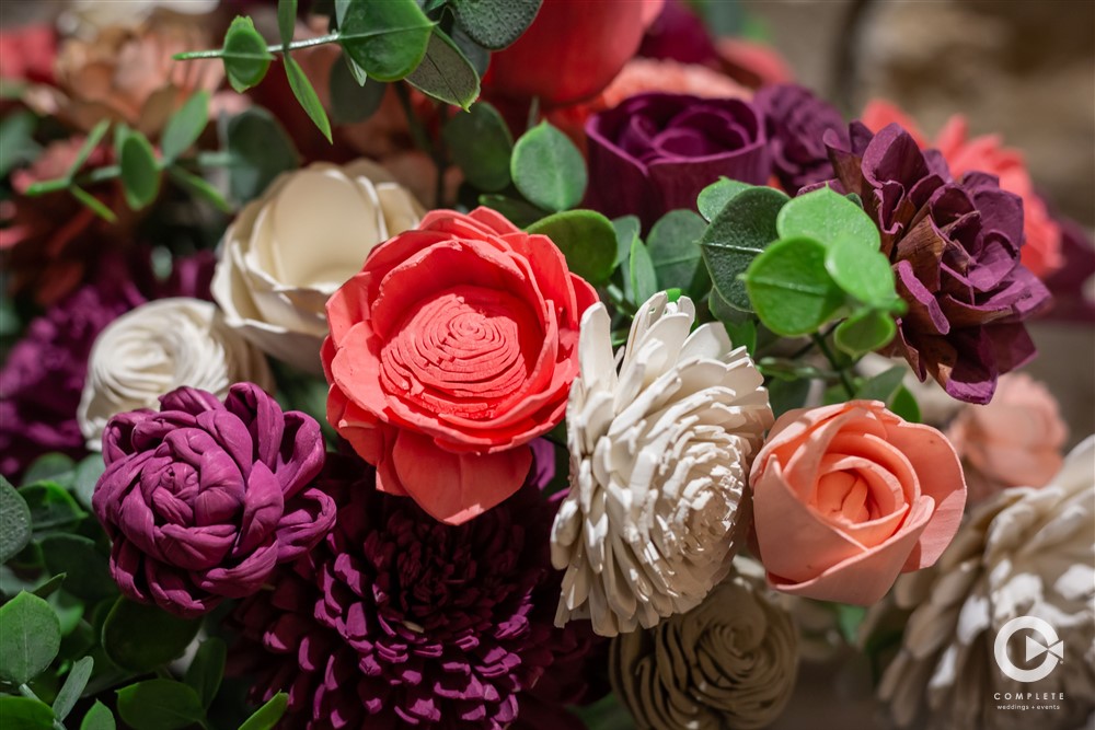 Wooden wedding flowers