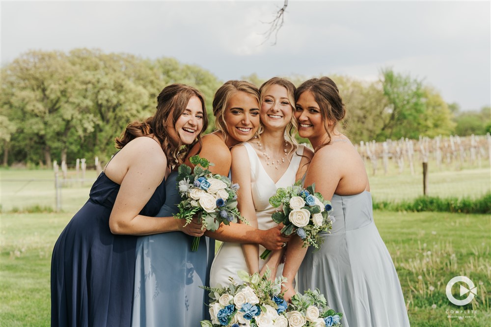 blue wedding attire