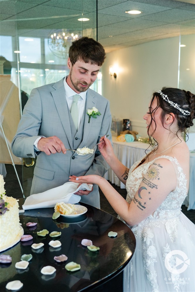 cutting the cake