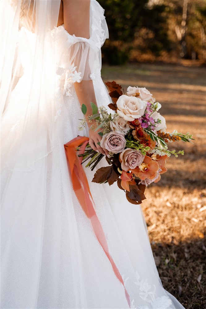 orange and brown wedding