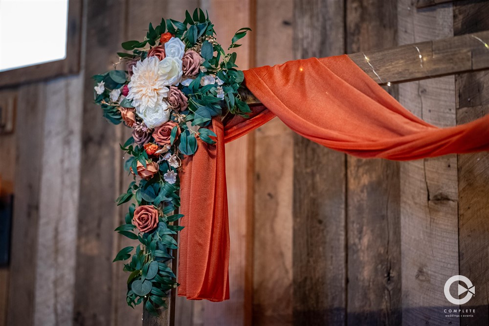 orange and brown wedding