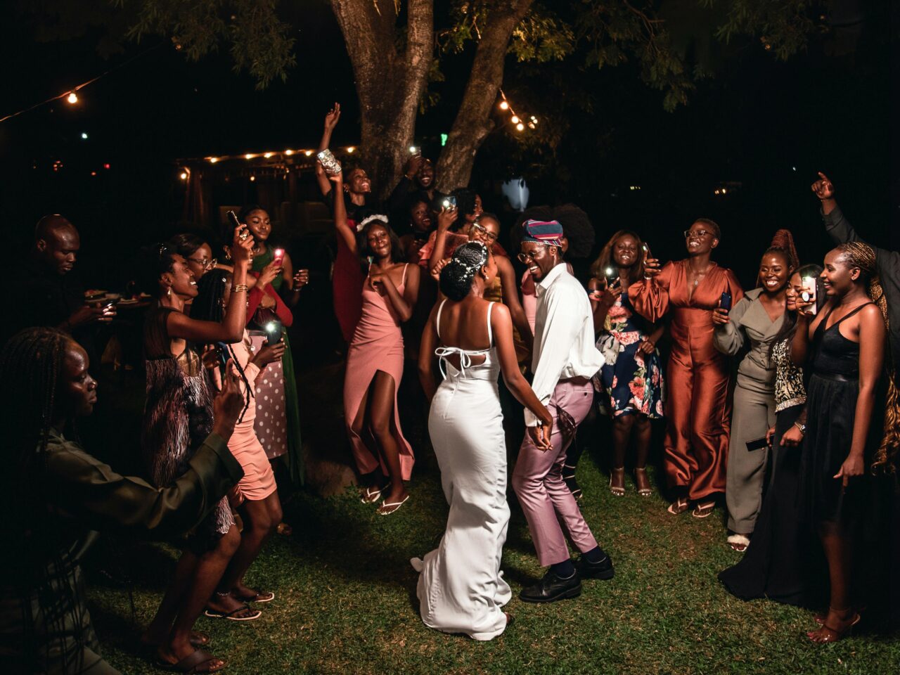 Couple dancing to their wedding last dance song