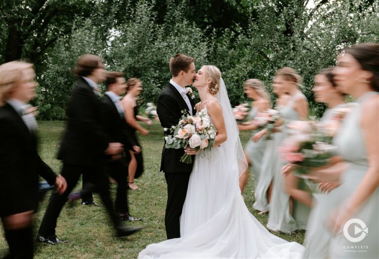 a wedding party outside